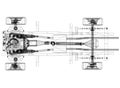 Car chassis and engine Design Ã¢â¬â Blueprint - isolated